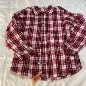 Boy’s Gymboree Medium 7/8 red plaid button-down shirt.